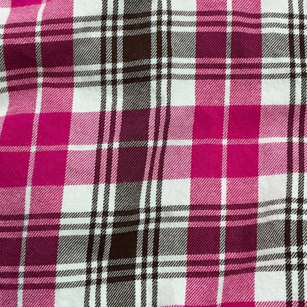 Carter's Pink Plaid Tunic Top Kids Size 6 Roll-Tab Sleeve Cotton Henley